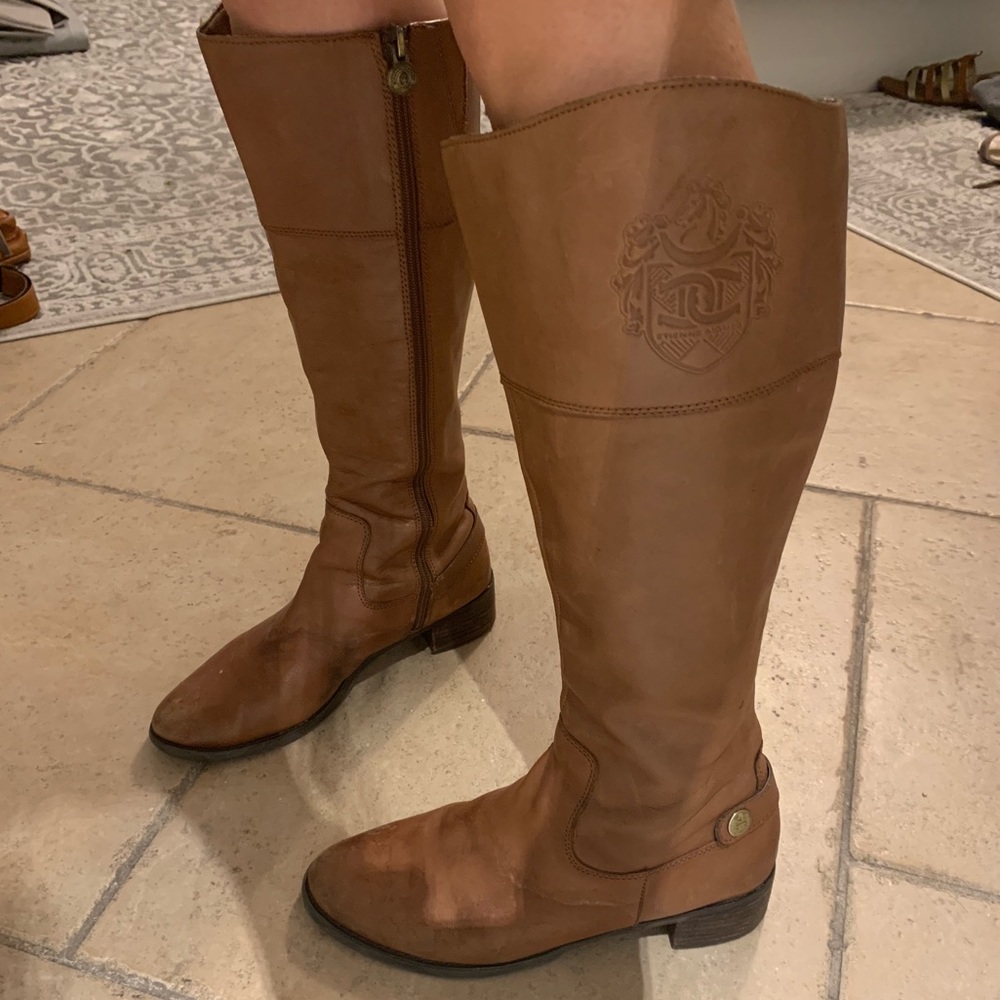 Size 8W DESIGNER Leather Riding Boots